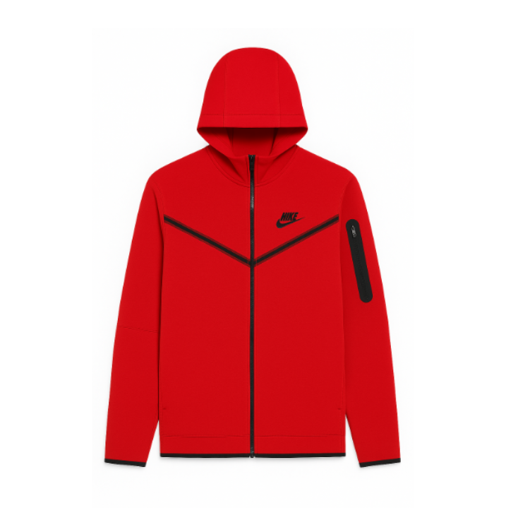 Red Nike Tech Fleece Hoodie
